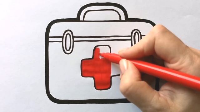 Как нарисовать АПТЕЧКУ / раскраска для детей / Нарисуй Ка смотреть онлайн