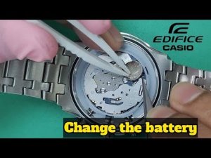 How to change the battery Casio Edifice EF-539D.