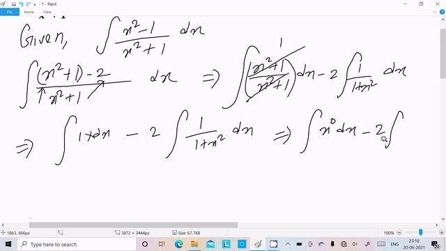 Evaluate the integral: ∫ (x² - 1) / (x² + 1) dx смотреть онлайн