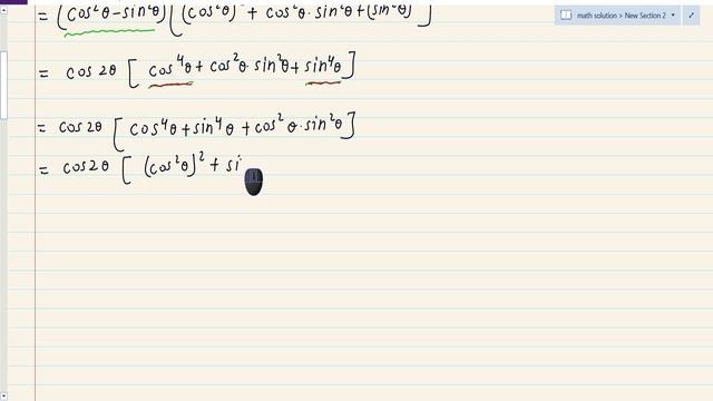 prove that Cos^6 θ-sin^2〖θ=〗 (2Cos^2 θ-1)(1-1/4 sin^2〖2θ)〗 смотреть онлайн