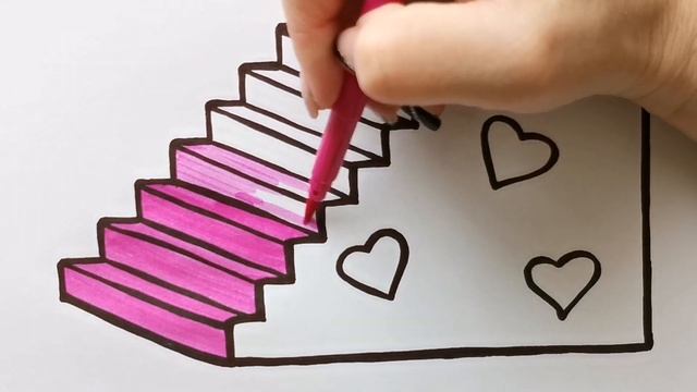 Как нарисовать ЛЕСТНИЦУ / раскраска для детей / Нарисуй Ка смотреть онлайн