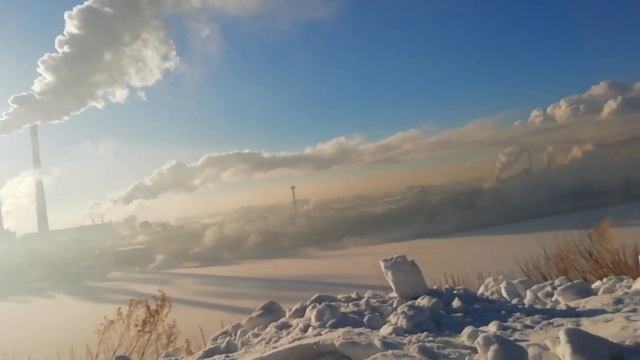 Вид на индустриальный Кемерово в минус тридцать смотреть онлайн
