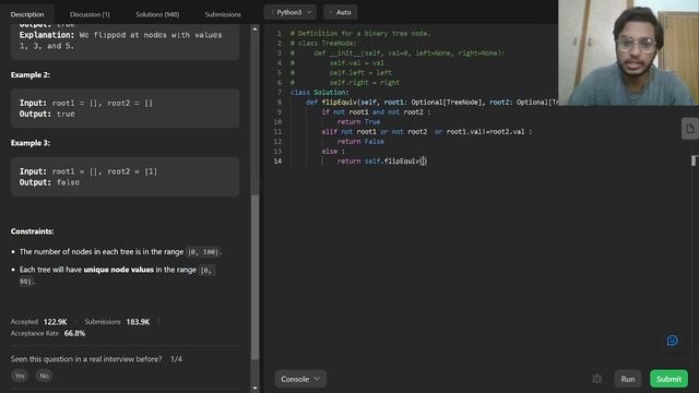 951. Flip Equivalent Binary Trees | Leetcode | Python смотреть онлайн