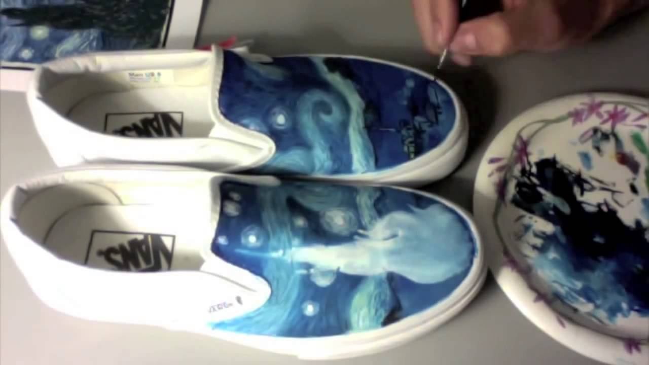 Custom Painted Shoes EnHaoKicks Starry Night Vans смотреть онлайн