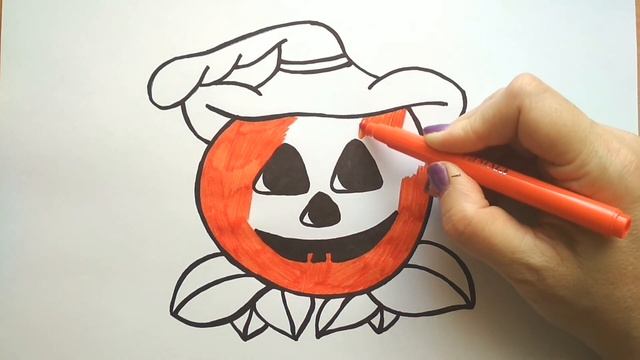 ТЫКВА НА ХЭЛЛОУИН / раскраска ТЫКВА НА ХЭЛЛОУИН / Нарисуй Ка смотреть онлайн