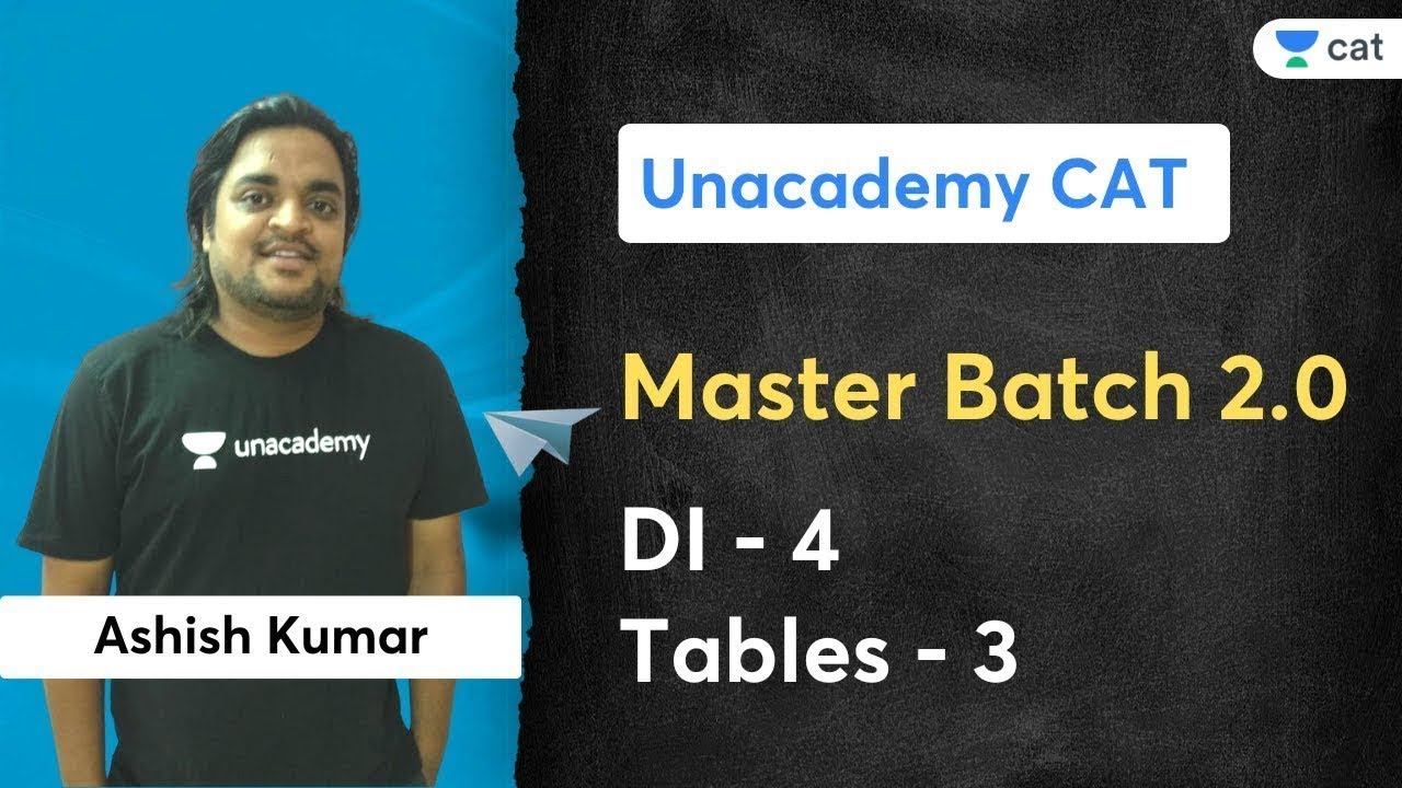 Master Batch 2.0 | DI - 4 | Tables - 3 | Ashish Kumar | Unacademy CAT смотреть онлайн