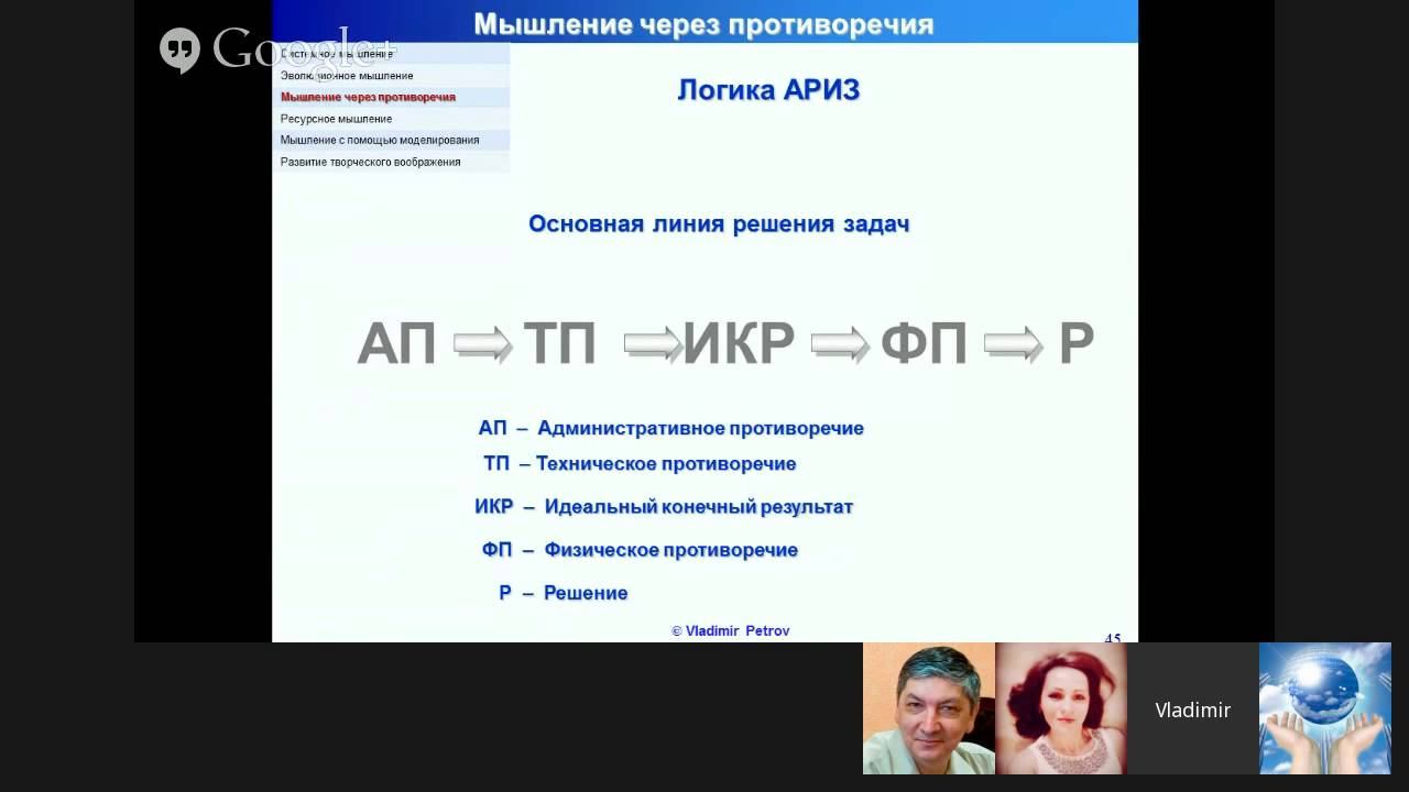 Вебинар Д. Петрова "Изобретательское мышление" в рамках подготовки TRIZ Developers SUMMIT смотреть онлайн