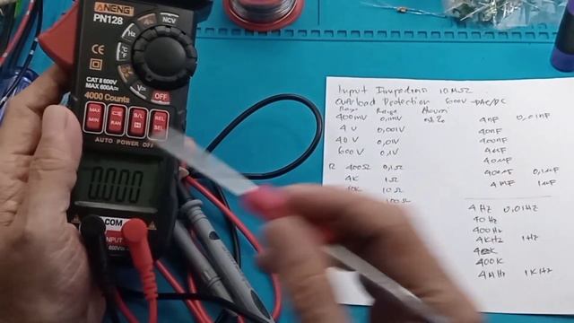 Clamp Multimeter Aneng PN128 Pengukur Arus AC DC Tang Ampere 600A Dc