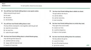B1 Preliminary (PET) Listening Test 14 with answers (new format)