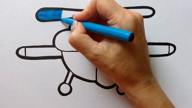 Как нарисовать ВЕРТОЛЕТ ИЗ ФИГУР / раскраска для детей / Нарисуй Ка смотреть онлайн