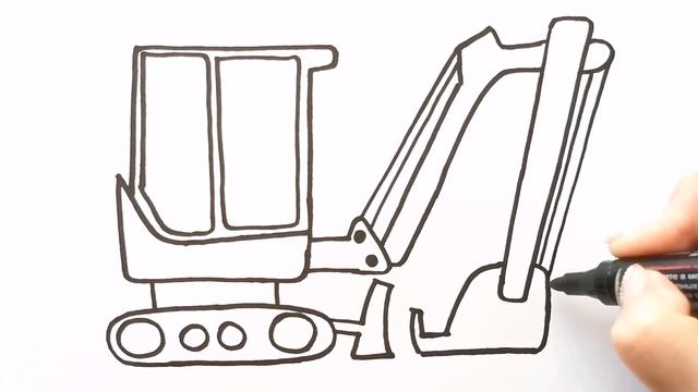 Как нарисовать ЭКСКАВАТОР ПОГРУЗЧИК / Мультик раскраска ЭКСКАВАТОР / Нарисуй Ка смотреть онлайн