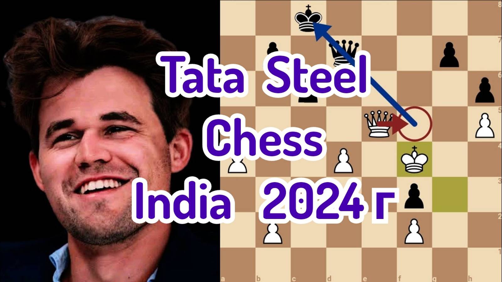 1) Калькутта, Тата Стил,2024г. Централизация ферзя . смотреть онлайн