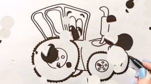 Как нарисовать СИНИЙ ТРАКТОР / Мультик раскраска СИНИЙ ТРАКТОР / Нарисуй Ка