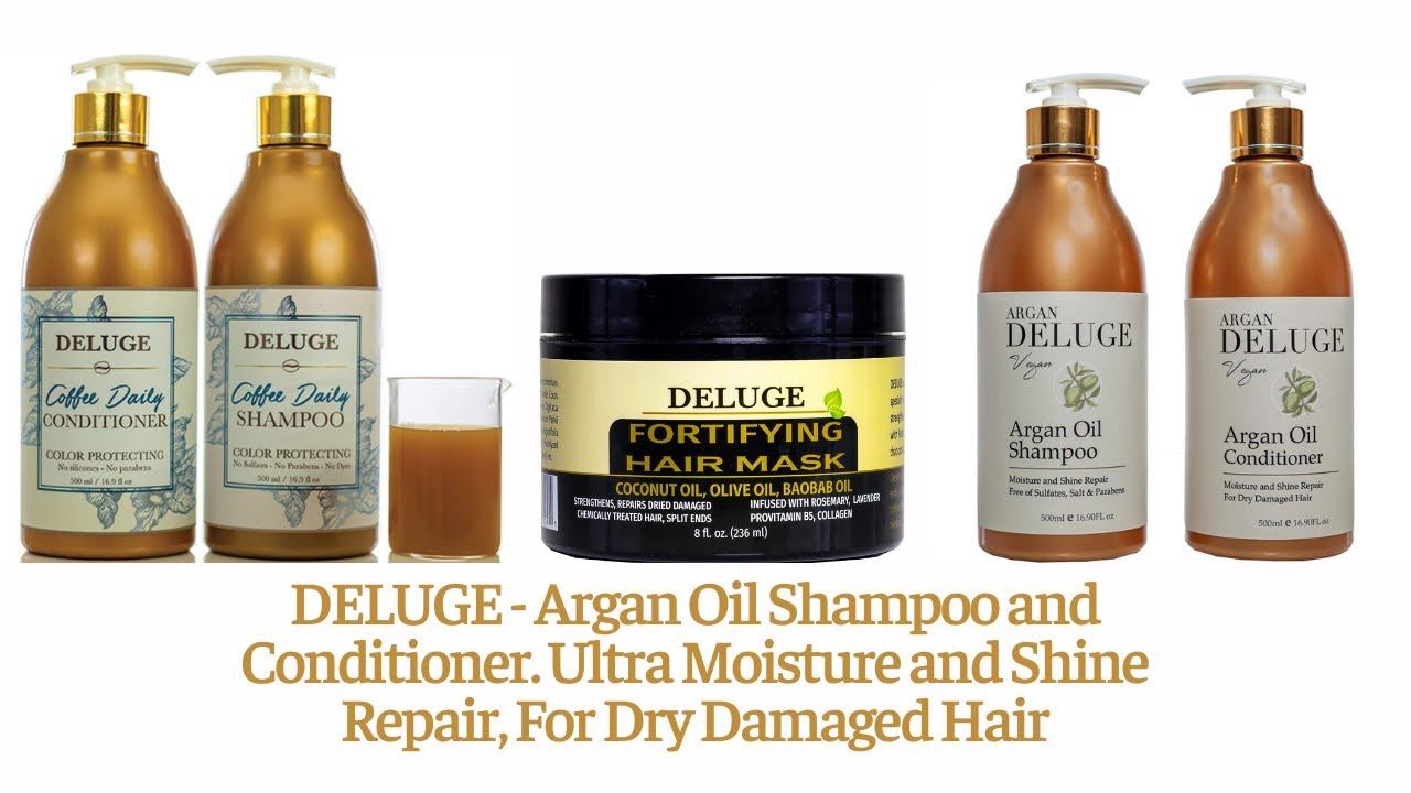 DELUGE Combo Argan - Coffee Oil Shampoo and Conditioner - Fortifying Hair Mask смотреть онлайн