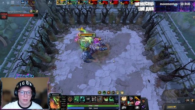РЕКОРД!!! 11 курс дефают 78 волн. Custom Hero Chaos Dota2 By Top100 - Junnello.