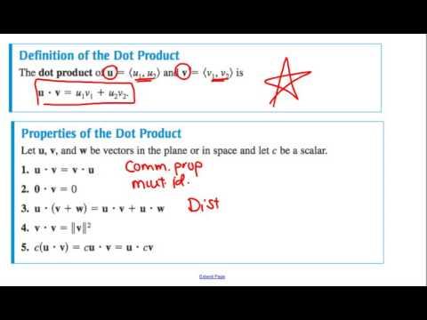 Intro to Dot Product of two vectors смотреть онлайн