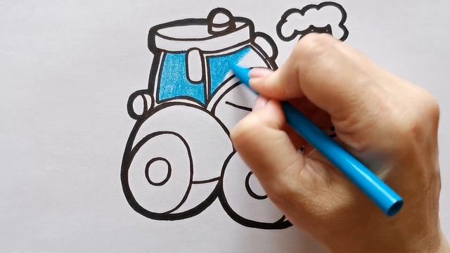 Как нарисовать ТРАКТОР КРАСНЫЙ / раскраска для детей / Нарисуй Ка смотреть онлайн