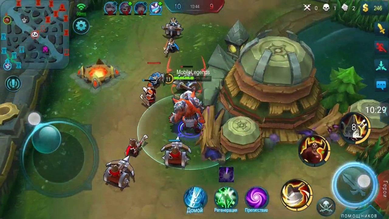 Mobile Legends: разминочный бой танком в роли тащера смотреть онлайн