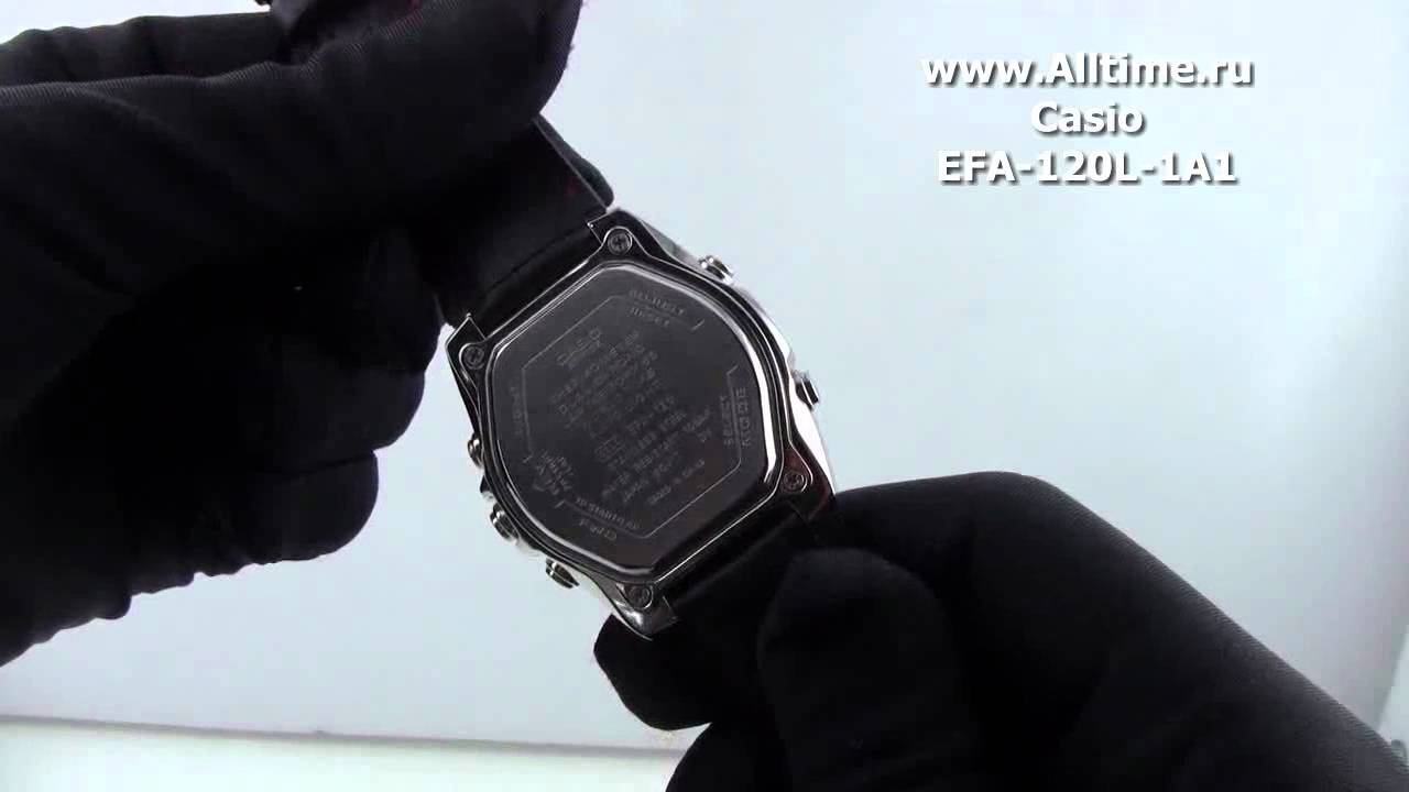 Мужские японские наручные часы Casio Edifice EFA-120L-1A1 смотреть онлайн