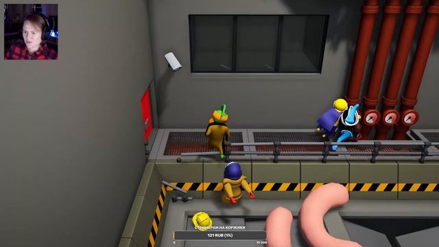 Угарный стрим в кооперативе # 11 Бабка чёрт! / Gang Beasts смотреть онлайн