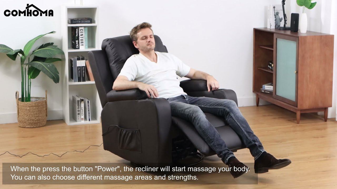 Comhoma Leather Recliner Chair Modern Rocker Installation Video смотреть онлайн
