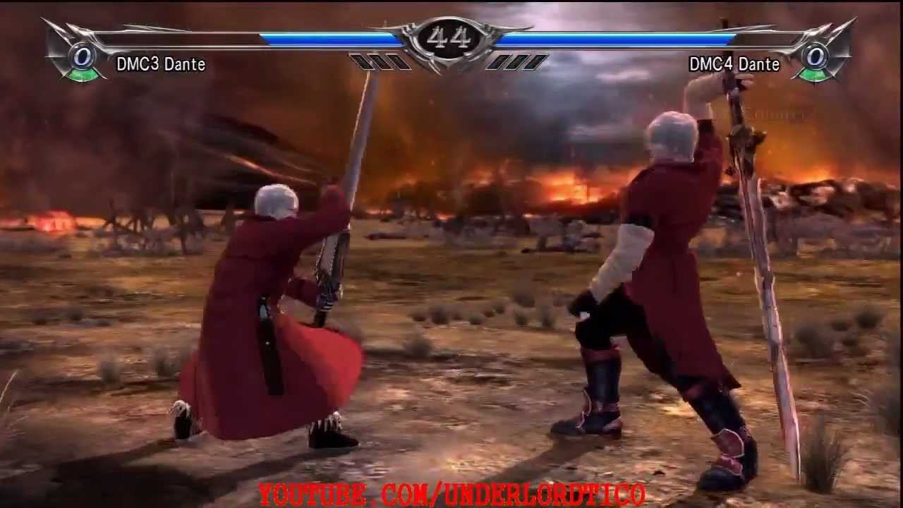 Soul Calibur 5 - DMC3 Dante vs DMC4 Dante смотреть онлайн