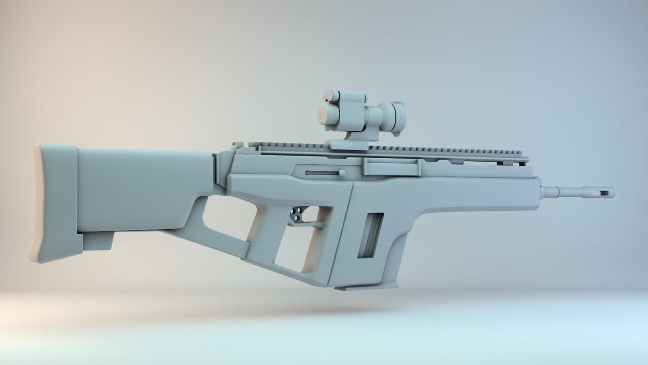 Concept Assualt Rifle | 3D Model | Blender смотреть онлайн