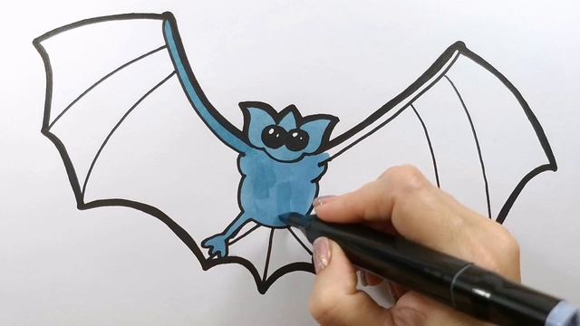 ЛЕТУЧАЯ МЫШЬ / ХЭЛЛОУИН / мультик раскраска для детей / Нарисуй Ка смотреть онлайн