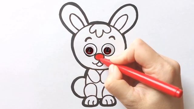 Как нарисовать ЗАЙЧИКА / раскраска для детей / Нарисуй Ка смотреть онлайн