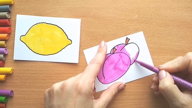 Как нарисовать ФРУКТЫ ЛИМОН АНАНАС СЛИВУ / мультик раскраска для детей / Нарисуй Ка смотреть онлайн