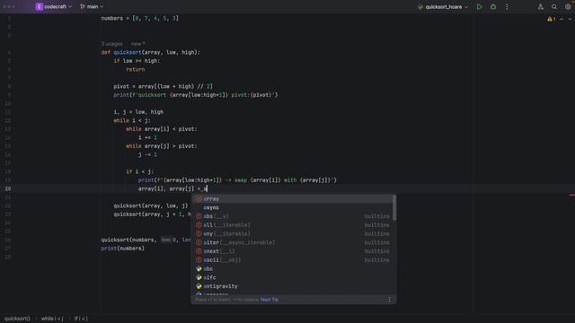 Python Quicksort using Hoare Partitioning and No Recursion смотреть онлайн