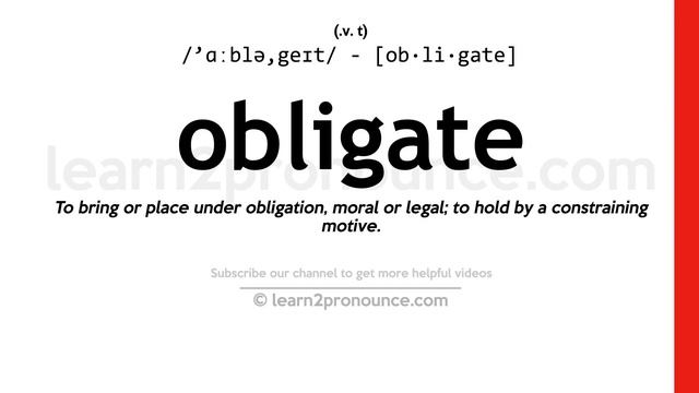 Pronunciation of Obligate | Definition of Obligate смотреть онлайн