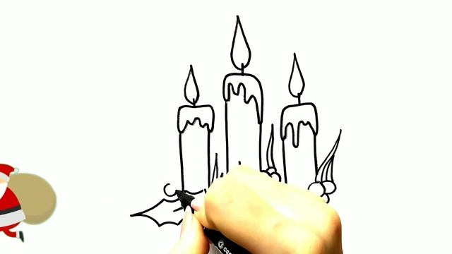 Как нарисовать РОЖДЕСТВЕНСКИЕ СВЕЧИ / Мультик раскраска СВЕЧА / Нарисуй Ка смотреть онлайн