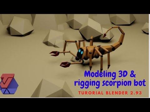 tutorial blendee 2.93 : modelling 3d & rigging scorpion robot part 1 смотреть онлайн