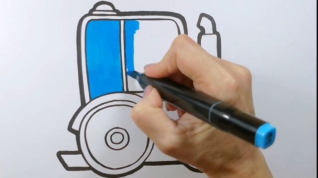 СИНИЙ ТРАКТОР / мультик раскраска для детей / Нарисуй Ка смотреть онлайн