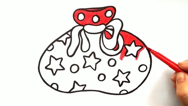 Как нарисовать МЕШОК ДЕДА МОРОЗА / Мультик раскраска МЕШОК С ПОДАРКАМИ / Нарисуй Ка смотреть онлайн