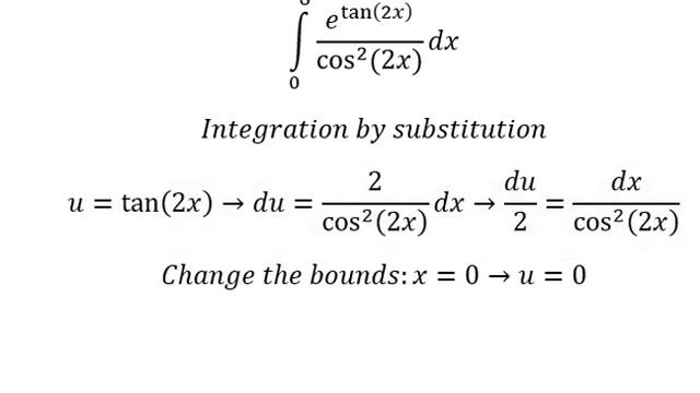 Calculus Help: Integral ∫ 0^(π/6) e^tan(2x) /cos^2 (2x) dx - Integration by substitution - SOLVED смотреть онлайн