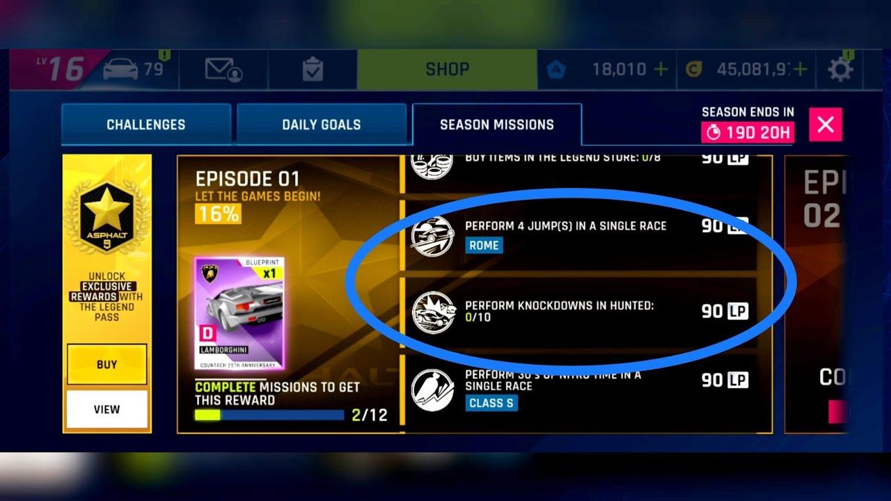 Asphalt 9- Perform 4 jumps & 10 Knockdowns in Rome| 4th Anniversary Season Mission Ep 1 смотреть онлайн