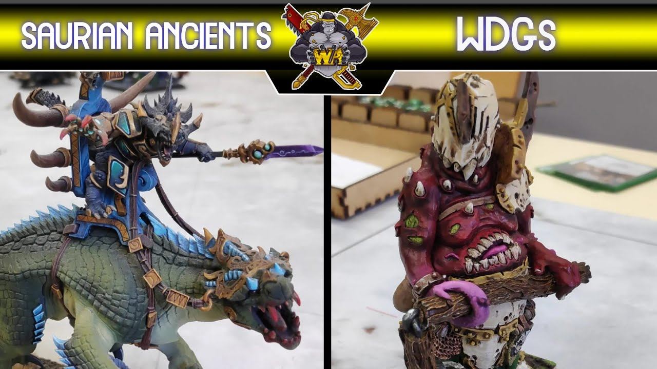Battle Report The 9th Age: Saurian Ancients vs Warriors of the Dark Gods смотреть онлайн