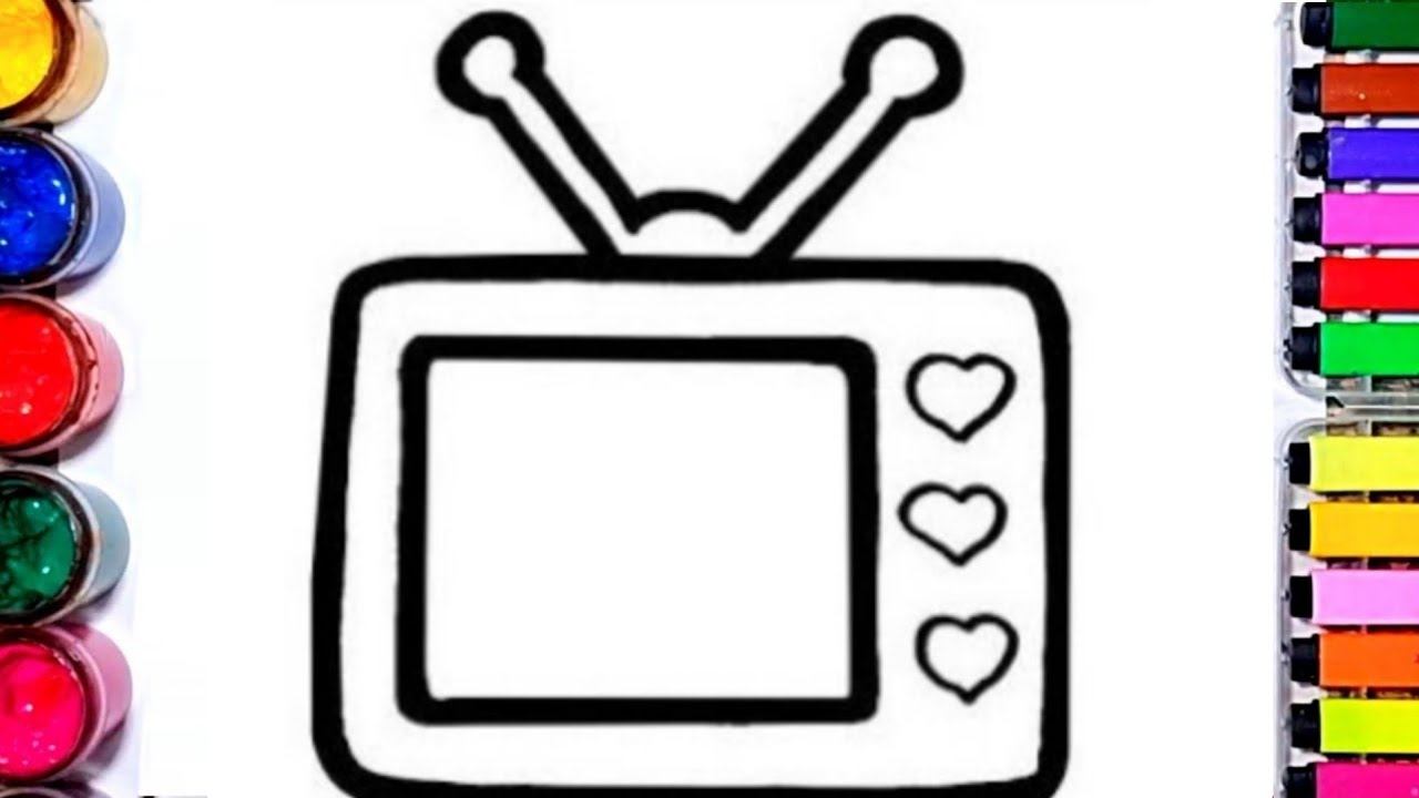 Bolalar uchun TELEVIZOR rasm chizish/ТЕЛЕВИДЕНИЕ рисунок для детей/Menggambar TELEVISI смотреть онлайн