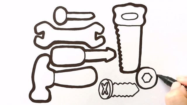 Как нарисовать ИНСТРУМЕНТЫ / раскраска для детей / Нарисуй Ка смотреть онлайн