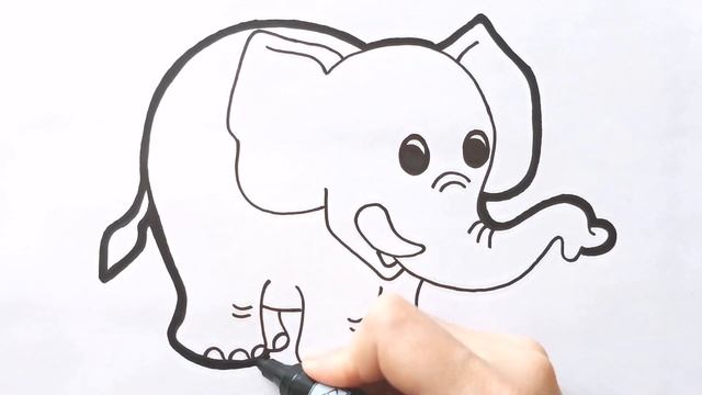 Как нарисовать СЛОНА / раскраска для детей / Нарисуй Ка смотреть онлайн