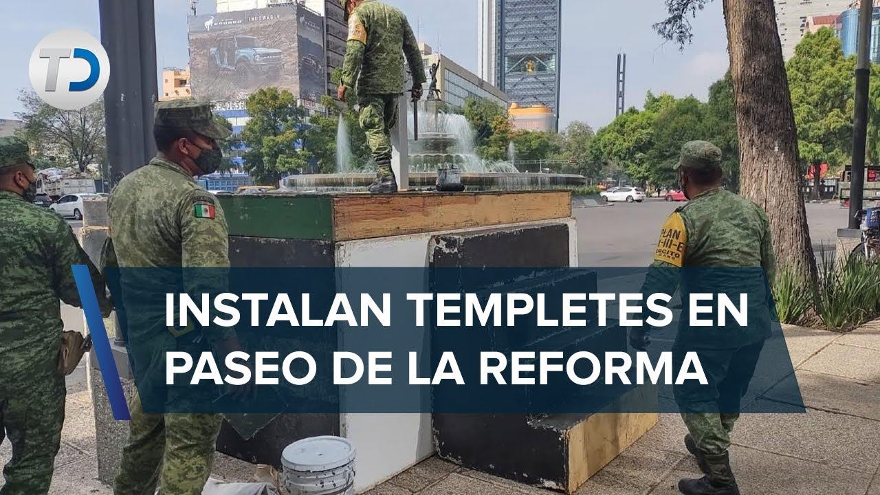 Instalan Templetes Sobre Paseo De La Reforma Para El Desfile Militar