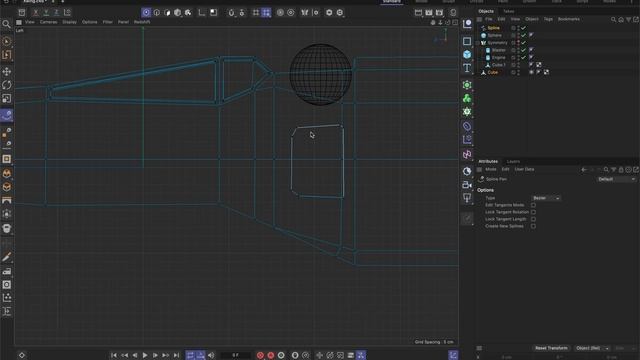 C4D 2024 Tutorial 4: Polygon Modeling Part 8: Using Spline as a cut guide. смотреть онлайн