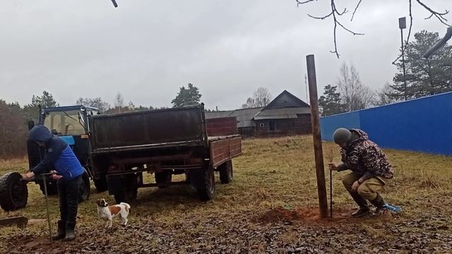 Зимний ноябрь расширяем леваду катаемся на ватрушке на коне