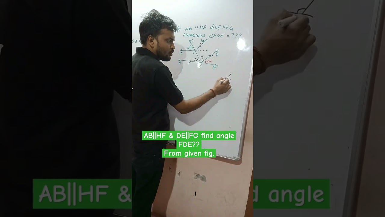 #AB||HF & DE||FG find angle FDE??From given fig.#parallel line #concept смотреть онлайн