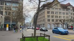 Цюрих, Швейцария. Пешая экскурсия. Красивый швейцарский город