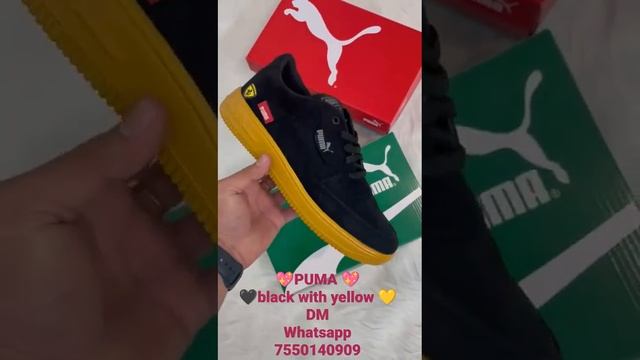puma shoes black with yellow combination best quality dm for me 7550140909 смотреть онлайн