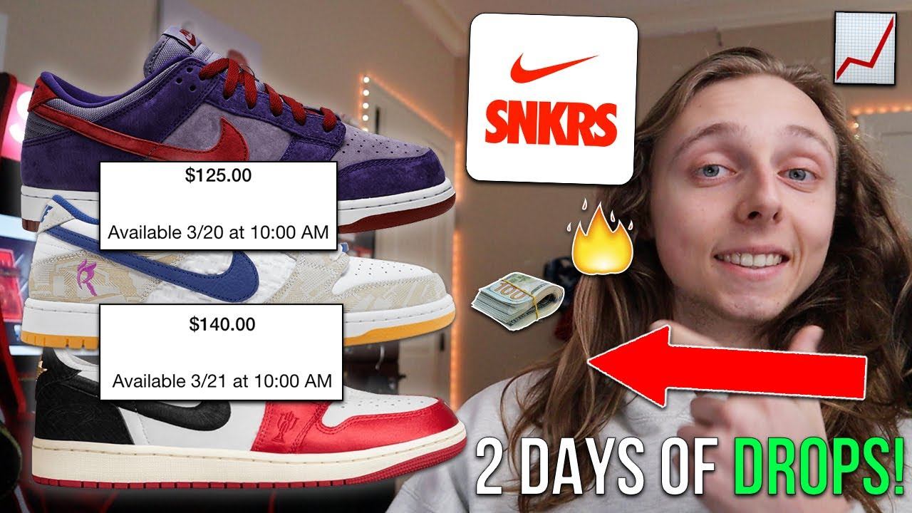2 DAYS OF BIG SNEAKER DROPS! SNKRS LOADED HEAT FOR 3/20 & 3/21! (Easy Flips) смотреть онлайн