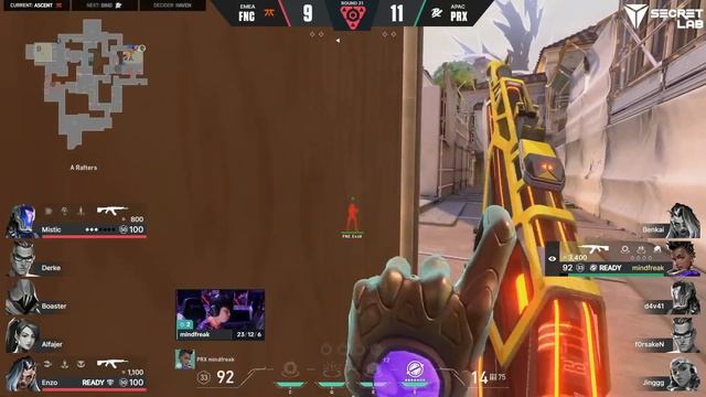 PRX Mindfreak 1v4 clutch against Fnatic on Ascent смотреть онлайн